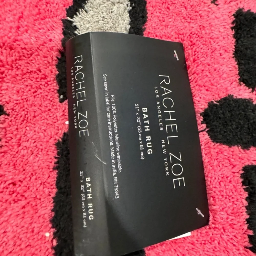 Rachel Zoe Halloween bath rug haunted house pink new